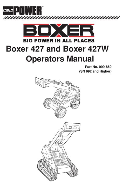 boxer427 skid steer service manual|big power boxer 427w manual.